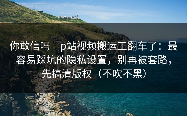你敢信吗｜p站视频搬运工翻车了：最容易踩坑的隐私设置，别再被套路，先搞清版权（不吹不黑）