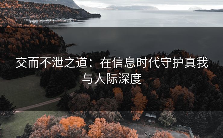 交而不泄之道:在信息时代守护真我与人际深度 交而不泄之道:在信息时代守护真我与人际深度